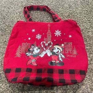 Disneyland resort, Mickey and Minnie Christmas zippered tote bag